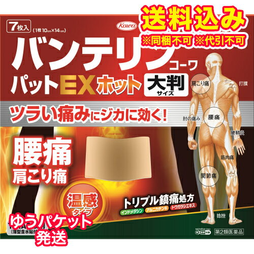 ゆうパケット）【第2類医薬品】バンテリンコーワパット　EXホット　大判　7枚【セルフメディケーション..