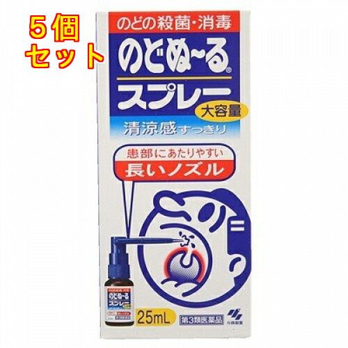 【第3類医薬品】のどぬーるスプレーB　大容量　25ml×5個