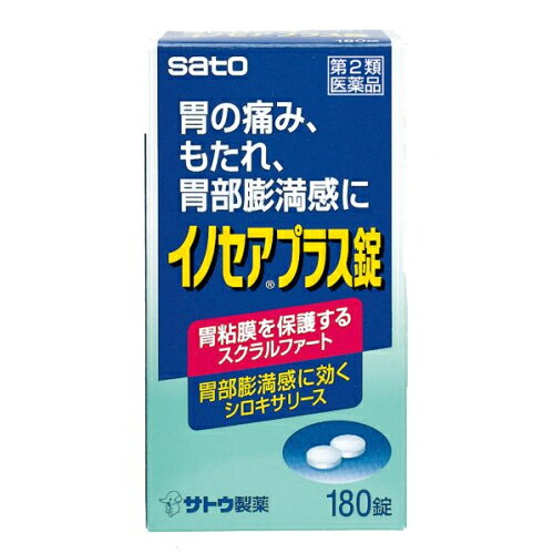 この商品は医薬品です、同梱されている添付文書を必ずお読みください。※商品リニューアル等によりパッケージ及び容量は変更となる場合があります。ご了承ください。胃の粘膜を保護・修復するスクラルファート水和物，胃酸を中和するメタケイ酸アルミン酸マグネシウム，胃酸の分泌を抑えるロートエキスを配合して胃の痛みに効果をあらわします。利胆剤ウルソデオキシコール酸，消化を助ける消化酵素を配合して飲みすぎ，食べすぎにすぐれた効果をあらわします。消泡剤シロキサリースを配合して，胃部・腹部膨満感に効果をあらわします。 医薬品の使用期限 医薬品に関しては特別な表記の無い限り、1年以上の使用期限のものを販売しております。1年以内のものに関しては使用期限を記載します。 名称 胃腸薬 内容量 180錠 使用方法・用法及び使用上の注意 下記の1回服用量を食前又は食間に服用します。［年齢：1回服用量：1日服用回数］大人(15才以上)：4錠：3回15才未満：服用しないでください用法関連注意 定められた用法・用量を厳守してください。■してはいけないこと（守らないと現在の症状が悪化したり，副作用が起こりやすくなります）1. 次の人は服用しないでください　透析療法を受けている人。2. 本剤を服用している間は，次の医薬品を服用しないでください　胃腸鎮痛鎮痙薬3. 授乳中の人は本剤を服用しないか，本剤を服用する場合は授乳を避けてください　（母乳に移行して乳児の脈が速くなることがあります。）4. 長期連用しないでください■相談すること1. 次の人は服用前に医師，薬剤師又は登録販売者にご相談ください　（1）医師の治療を受けている人。　（2）妊婦又は妊娠していると思われる人。　（3） 高齢者。　（4） 薬などによりアレルギー症状を起こしたことがある人。　（5）次の症状のある人。　　排尿困難　（6）次の診断を受けた人。　　腎臓病，心臓病，緑内障2. 服用後，次の症状があらわれた場合は副作用の可能性がありますので，直ちに服用を中止し，この文書を持って医師，薬剤師又は登録販売者にご相談ください[関係部位：症状]皮膚：発疹・発赤，かゆみ3. 服用後，次の症状があらわれることがありますので，このような症状の持続又は増強が見られた場合には，服用を中止し，医師，薬剤師又は登録販売者にご相談ください　口のかわき、便秘、下痢4. 2週間位服用しても症状がよくならない場合は服用を中止し，この文書を持って医師，薬剤師又は登録販売者にご相談くださいその他の注意母乳が出にくくなることがあります。 効能・効果 胃痛，胃部膨満感，胃部不快感，胃重，胸つかえ，もたれ（胃もたれ），胸やけ，げっぷ（おくび），吐き気（むかつき，胃のむかつき，二日酔・悪酔のむかつき，嘔気，悪心），嘔吐，食欲不振（食欲減退），飲み過ぎ（過飲），食べ過ぎ（過食），消化促進，消化不良，消化不良による胃部・腹部膨満感，胃酸過多 成分・分量 12錠中　成分　分量　内訳[外層] スクラルファート水和物 1500mg メタケイ酸アルミン酸マグネシウム 900mg シロキサリース 78.95mg (ジメチルポリシロキサンとして75mg)[内核] ロートエキス 30mg ソウジュツ乾燥エキス 60mg(蒼朮600mgに相当) ジアスメンSS 60mg リパーゼAP6 60mg ウルソデオキシコール酸 30mg添加物セルロース，CMC-Ca，乳糖，マクロゴール，ポビドン，ステアリン酸Mg，無水ケイ酸，炭酸Ca，クロスCMC-Na，香料（l -メントールを含む） 保管および取扱い上の注意 （1） 直射日光の当たらない湿気の少ない涼しい所に密栓して保管してください。（2） 小児の手の届かない所に保管してください。（3） 他の容器に入れ替えないでください。　（誤用の原因になったり品質が変わるおそれがあります。）（4） 使用期限をすぎた製品は，服用しないでください。 賞味期限又は使用期限 パッケージに記載 発売元、製造元、輸入元又は販売元、消費者相談窓口 佐藤製薬株式会社東京港区元赤坂1丁目5番27号電話：03-5412-7393(受付時間：9：00～17：00土日祝日除く) 原産国 日本 商品区分 医薬品 広告文責　株式会社レデイ薬局　089-909-3777薬剤師：池水　信也 リスク区分&nbsp; 第2類医薬品 ,,【第2類医薬品】