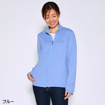 ジャケット 長袖 VANSPORTS(バンスポーツ) UV加工ストレッチZipアップハイネックジャケット レディース ロゴ刺繍 ポケット付き 指通し付き tシャツ M L LL 3L オフ ブルー ネイビー ライトグレー 春 夏 「2120w」