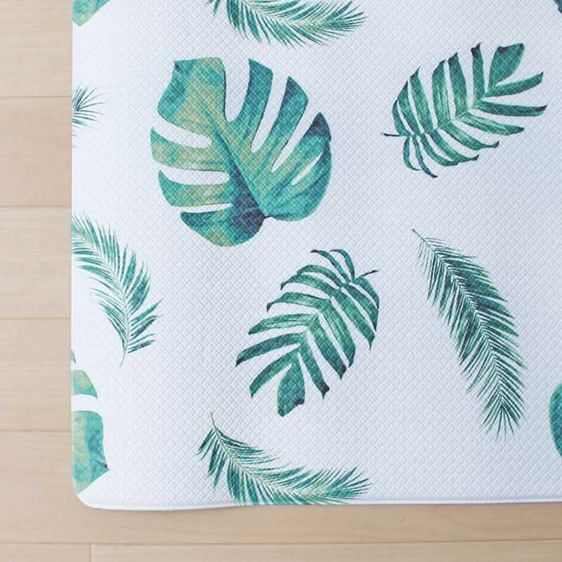 キッチンマット ロング モンステラ柄PVCキッチンマット 抗菌防臭 約45cm×120cm 室...