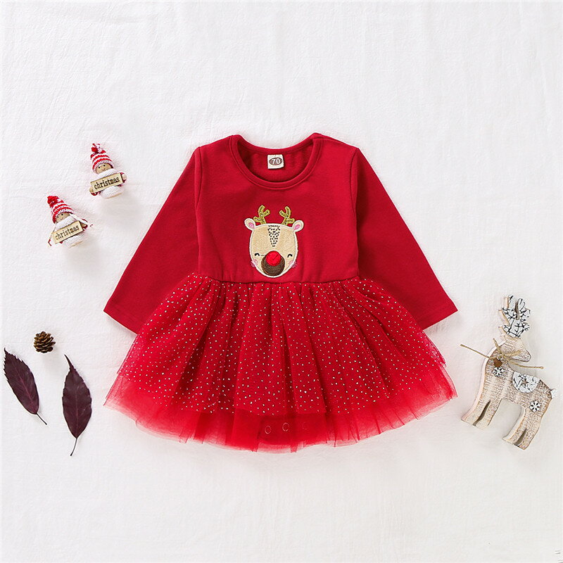 クリスマス 衣装 子供 ベビー サンタ服 女の子 ワンピース Christmas 80/90/100cm/110cn ワインレッド