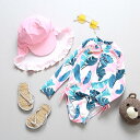 子供 オールインワン水着 女の子 2点セット ベビー水着 ビーチ用品 プール 夏 海 川 アウトドア スクール 夏新作(4)