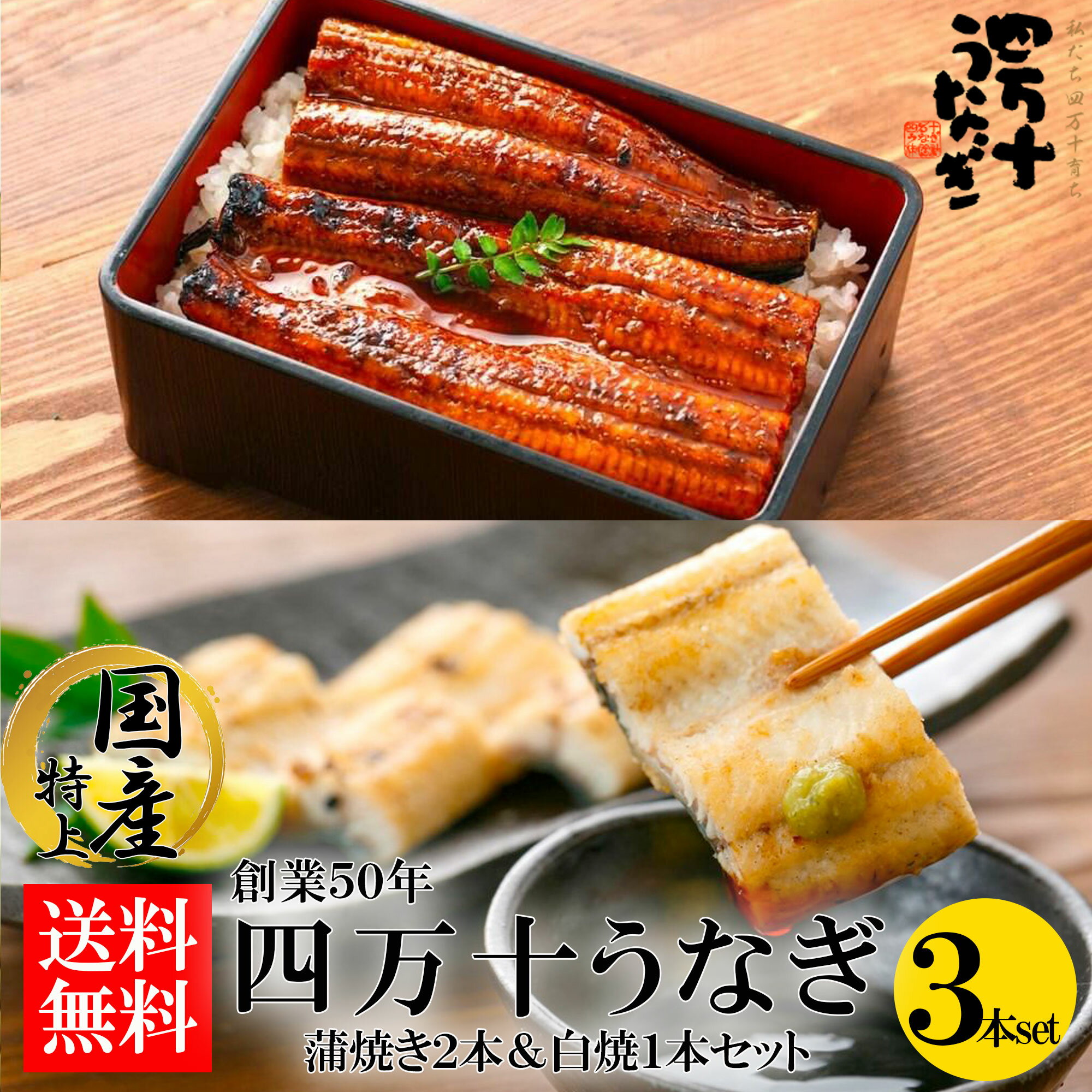 【産地直送・四万十うなぎ】極上!!蒲焼&白焼 3本セット★★★ 四万十うなぎ肝 プレゼント ギフト タレ付き お中元 夏ギフト 高級ギフト お取り寄せ