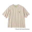 SESAME STREET×FTL セサミストリート×フルーツオブザルーム 半袖Tシャツカレッジ ストリート カジュアル ブランド Illust T-Shirt F BEIGE ベージュ 81203400-73