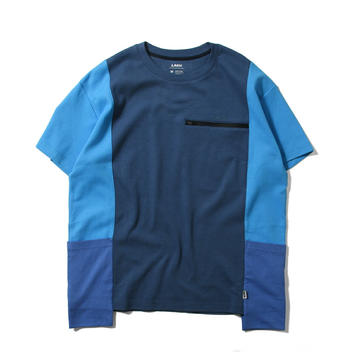 LAKH ラク Tシャツ 半袖 メンズ ストリート ヒップホップ ラッパー アメカジ カジュアル ダンス ミリタリー ワーク ブランド PANEL POCKET TEE NAVY ネイビー