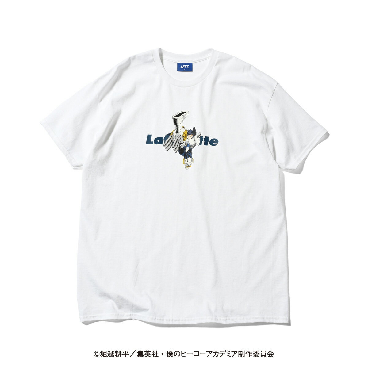 LFYT×僕のヒーローアカデミア エルエフワイティー ヒロアカ ラファイエット Tシャツ Lafayette 半袖 ロゴ プリント ストリート ヒップホップ ダンス ラッパー ダンサーファッション アメカジ カジュアル スポーツ ブランド Lafayette LOGO TEE 飯田天哉 LE230121