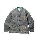 xC_[X LIBERAIDERS LR DENIM PUFFER JACKET fjWPbg 760062203 GRAY O[