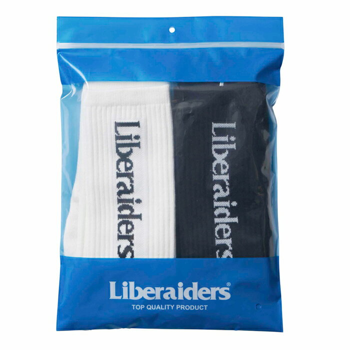 リベレイダース LIBERAIDERS 靴下 2足入り ソックス ロゴ ヒップホップ ダンス ラッパー ダンサーファッション アメカジ ミリタリー ワーク カジュアル アウトドア キャンプ ブランド 2-PACK OG LOGO SOCKS 709102401