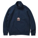 PWNED pEh n[tWbvXEFbg Xg[g qbvzbv _X bp[ _T[t@bV JWA X|[c uh EMBLEM HALF ZIP SWEAT PW22SS02 NAVY lCr[