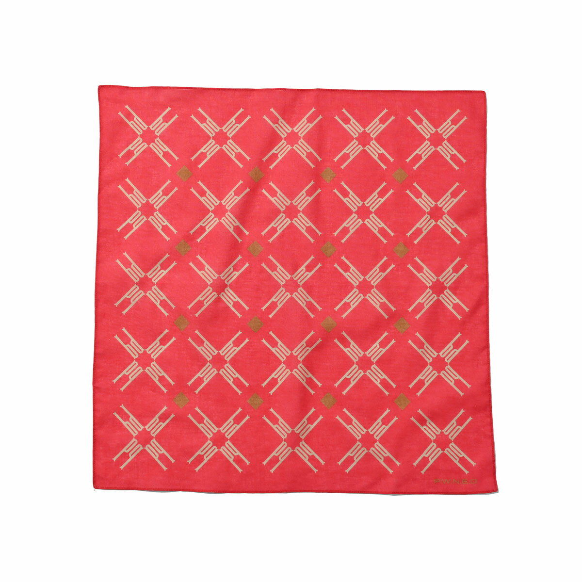 PWNED パウンド バンダナ ストリート ヒップホップ ラッパー ダンサー グラフティ アート MONOGRAM BANDANA PW22SS21 WINE RED ワインレッド
