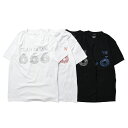 チームサタン スケートボーディング TEAM SATAN SKATEBOARDING 666 TEE RHINESTONE 半袖Tシャツ TS001-1-RS ★★