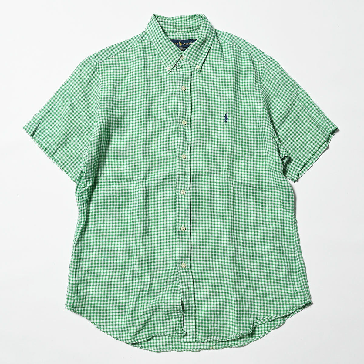 POLO RALPH LAUREN ポロラルフローレン CHECK S/S SHIRT 半袖シャツ GREEN  