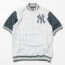 STITCHES XeBb`[Y YANKEES S/S HALF ZIP PULLOVER SHIRT Q[Vc WHITE yLz yÁz