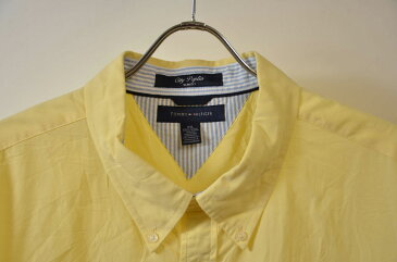 【XXLサイズ】 TOMMY HILFIGER トミーヒルフィガー SS SIHRTS ボタンダウン 半袖シャツ YELLOW 【中古】