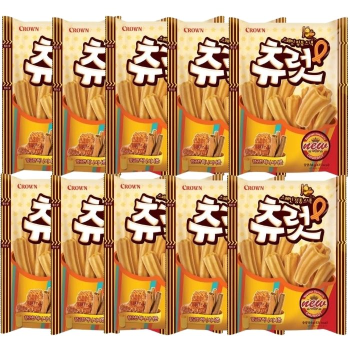 【10袋セット】CROWM チュロッツ 56g お菓子韓国食品 韓国お菓子 スペイン ドーナッツ チュロス クラウン チュロス チュロッツスナック チュロスナック