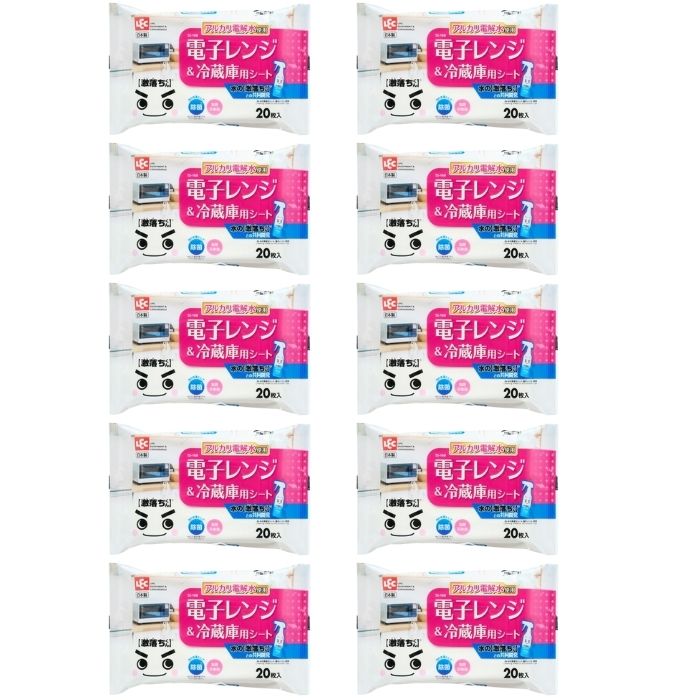 【10個セット】レック Ba水の激落ちシート 電子レンジ＆冷蔵庫 20枚入 SS-168 激落ちくん 清掃用品 掃除用品 アルカリ電解水 キッチン 食器棚
