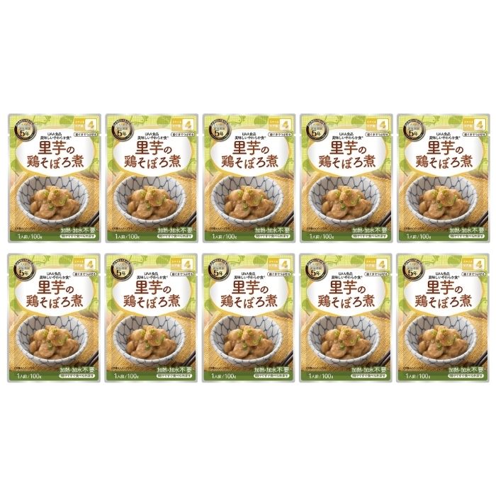 Rakuten - 【10個セット】アルファフーズ UAA食品 里芋の鶏そぼろ煮 100g 美味しいやわらか食 非常食 介護食 惣菜 パウチ袋 防災食 レトルト 保存食 備蓄食料 防災グッズ