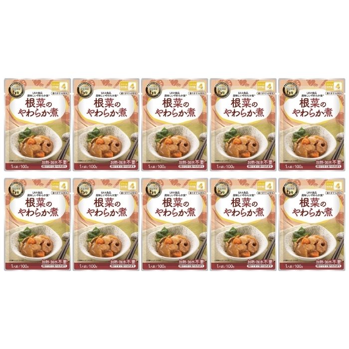 Rakuten - 【10個セット】アルファフーズ UAA食品 根菜のやわらか煮 100g 美味しいやわらか食 非常食 介護食 惣菜 パウチ袋 防災食 レトルト 保存食 備蓄食料 防災グッズ