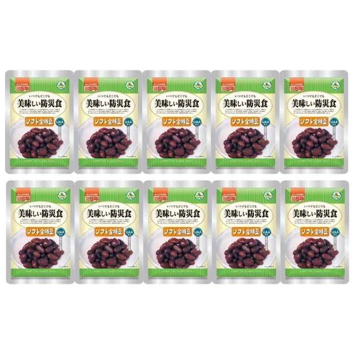 Rakuten - 【10個セット】アルファフーズ UAA食品 ソフト金時豆 80g 美味しい防災食 非常食 介護食 惣菜 パウチ袋 防災食 レトルト 保存食 備蓄食料 防災グッズ
