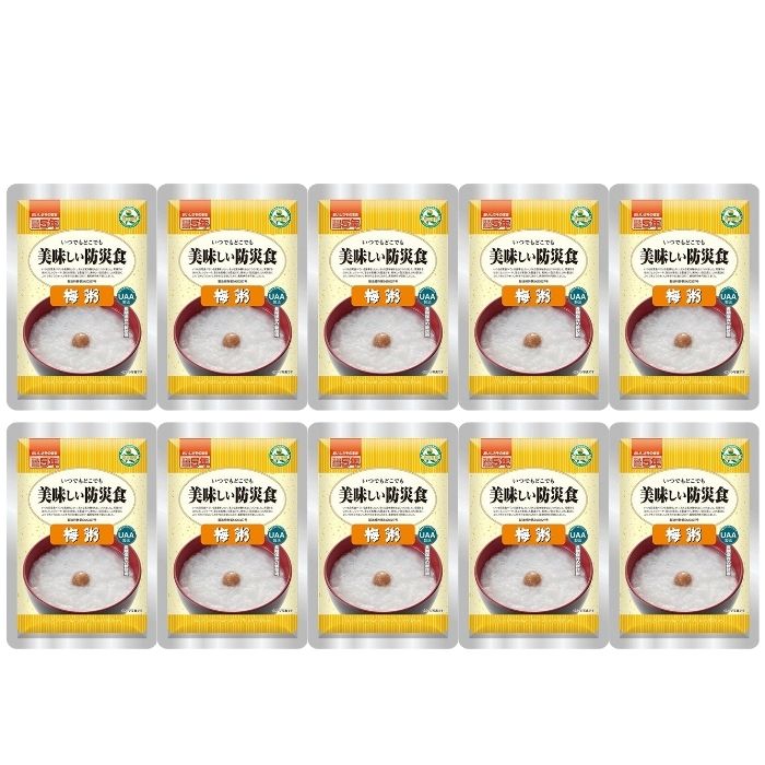乐天商城 - 【10個セット】アルファフーズ UAA食品 梅粥 230g 美味しい防災食 非常食 介護食 惣菜 パウチ袋 防災食 レトルト 保存食 備蓄食料 防災グッズ