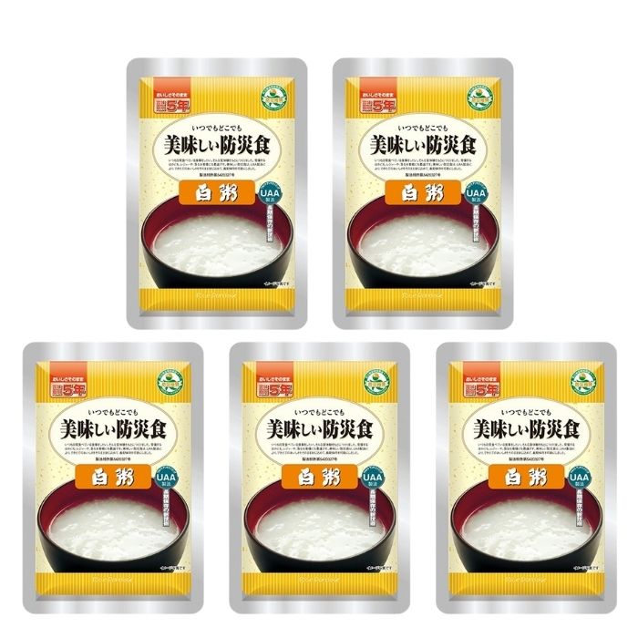Rakuten - 【5個セット】アルファフーズ UAA食品 白粥 230g 美味しい防災食 非常食 介護食 惣菜 パウチ袋 防災食 レトルト 保存食 備蓄食料 防災グッズ