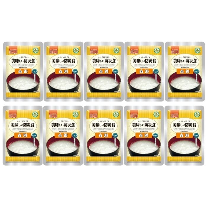 Rakuten - 【10個セット】アルファフーズ UAA食品 白粥 230g 美味しい防災食 非常食 介護食 惣菜 パウチ袋 防災食 レトルト 保存食 備蓄食料 防災グッズ