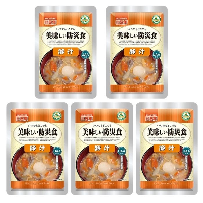 アルファフーズ UAA食品 豚汁 180g 美味しい防災食 非常食 介護食 惣菜 パウチ袋 防災食 レトルト 保存食 備蓄食料 防災グッズ