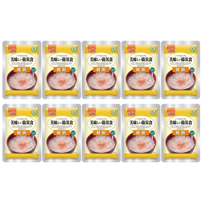 乐天商城 - 【10個セット】アルファフーズ UAA食品 鮭粥 230g 美味しい防災食 非常食 介護食 惣菜 パウチ袋 防災食 レトルト 保存食 備蓄食料 防災グッズ