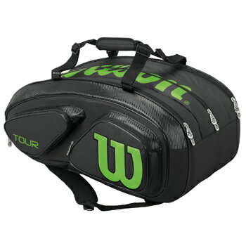 【SALE★在庫限り】ウイルソン（Wilson）テニスバッグ TOUR V 15 PACK Black/Lime WRZ845615