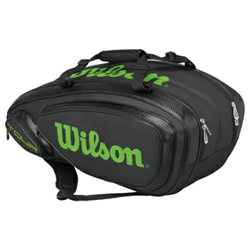 【SALE★在庫限り】ウイルソン（Wilson）テニスバッグ TOUR V 9 PACK Black / Lime WRZ847309