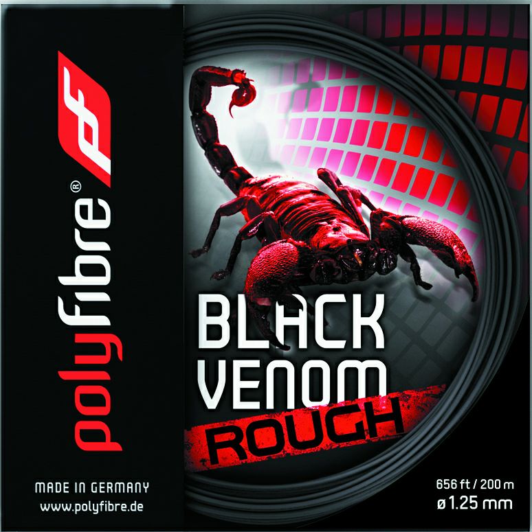 ポリファイバー (POLY FIBRE) テニスストリング ブラックヴェノム ラフ (Black Venom Rough)