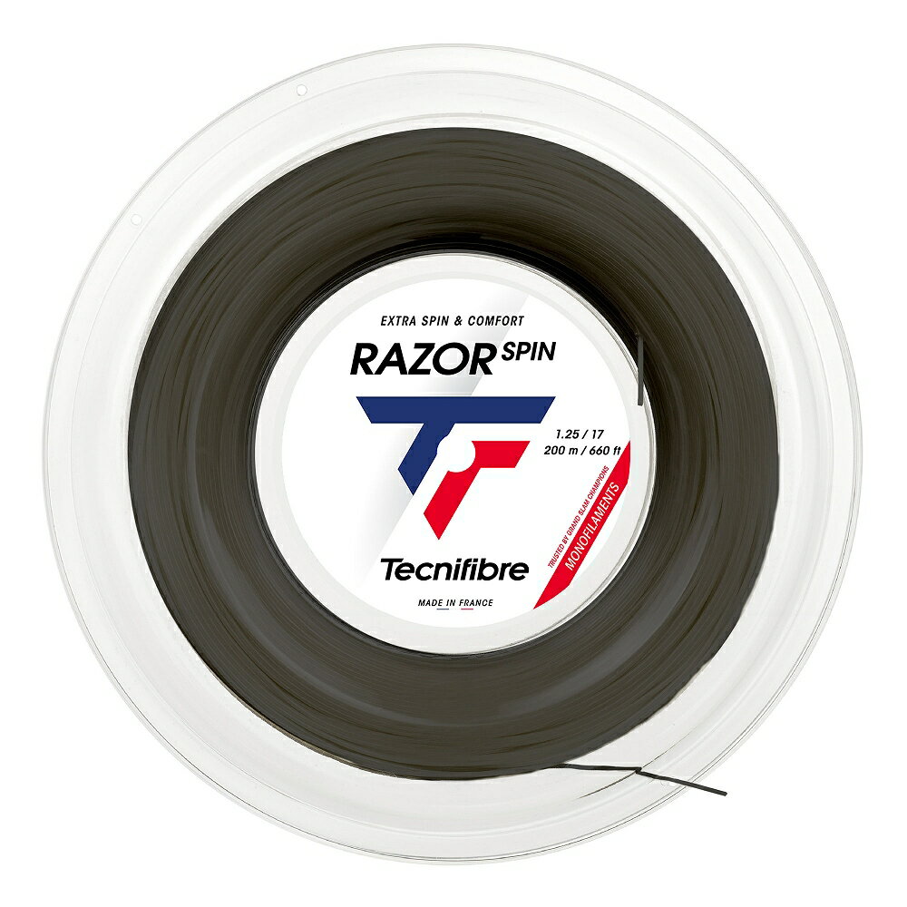 Rakuten - 【予約品】テクニファイバー(Tecnifibre) 硬式テニスストリング RAZOR SPIN (レーザースピン) 1.15mm/1.20mm/1.25mm/1.30mm 200mロール (ポリエステル)