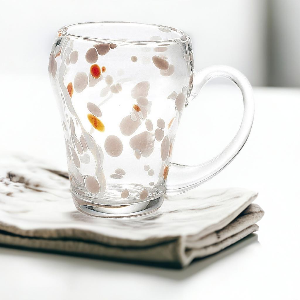 【珊瑚 マグカップ 1P（赤）】ガラス食器 ガラス グラス マグ コップ カップ アイスコーヒー アイスティー お酒 お茶 デザート パフェ カフェ 喫茶店 かわいい おしゃれ ピンク 白 ギフト プチギフト センス いい プレゼント 誕生日 新生活