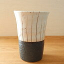 手描き十草フリーカップ 陶器 食器 コップ カップ マルチカップ 湯のみ お茶 お酒 焼酎 ビール コーヒー デザート ストライプ 黒 白 カフェ 古民家カフェ...