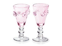 手作りのガラス食器桜色のグラスで乾杯♪さくら　ペアワイングラス（2Pセット）【炭酸水】