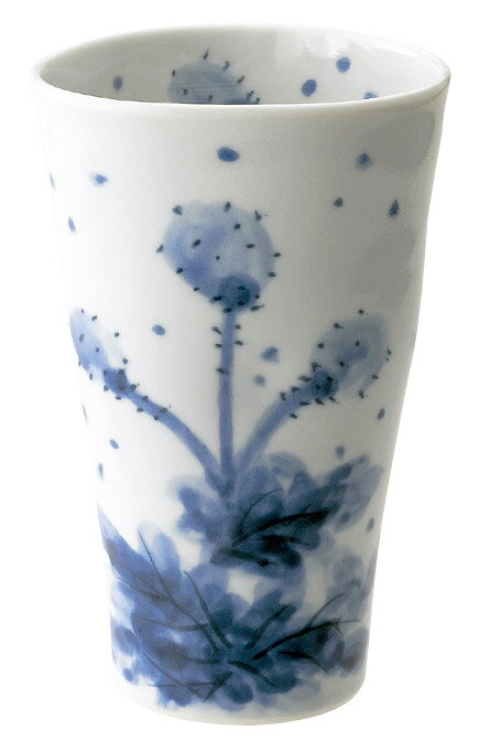 乐天商城 - 【美濃焼】手描き藍染 フリーカップ たんぽぽ 単品 陶器 食器 日本製 湯のみ コップ タンブラー お茶 お酒 焼酎 ビール コーヒー デザート カフェ 居酒屋 店舗 おしゃれ かわいい モダン タンポポ ギフト プレゼント 誕生日