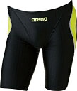 大特価！ARENA（アリーナ） ジュニア（ボーイズ）競泳用水着（Fina承認） ジュニアハーフスパッツアクアレーシングジュニア ARN7052MJ-BKKG【MKD】