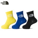 ザ・ノース・フェイス THE NORTH FACE ジャカード ロゴ 3P クルー キッズ NNJ82411-MK 靴下 ソックス