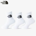 ザ・ノース・フェイス THE NORTH FACE ジャカード ロゴ 3P クルー キッズ NNJ82411-WK 靴下 ソックス ラフィートスポーツ