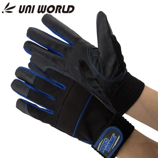 樂天商城 - 革手工房 UNI WORLD ユニワールド 2610-BL 合成皮革手袋 MP ファイバー 革手袋 作業手袋 ラフィートスポーツ