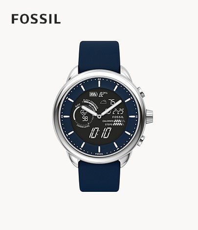 フォッシル 腕時計（メンズ） フォッシル FOSSIL 腕時計 ネイビーシリコン Gen 6 Wellness Edition ハイブリッドスマートウォッチ FTW7082 メンズ レディース 正規品