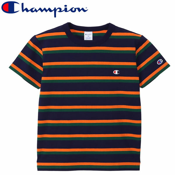 Champion チャンピオン キッズ ボーダーショートスリーブTシャツ CKZ305-370 ベーシック 春夏 半袖 ジュニア