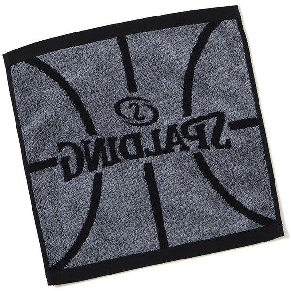 【ポイント10倍以上確定！要エントリー4/10 01:59まで】SPALDING スポルディング ジャカード スクエア タオル ボールモチーフ ブラック バスケットボール タオル SAT211260 ラフィートスポーツ