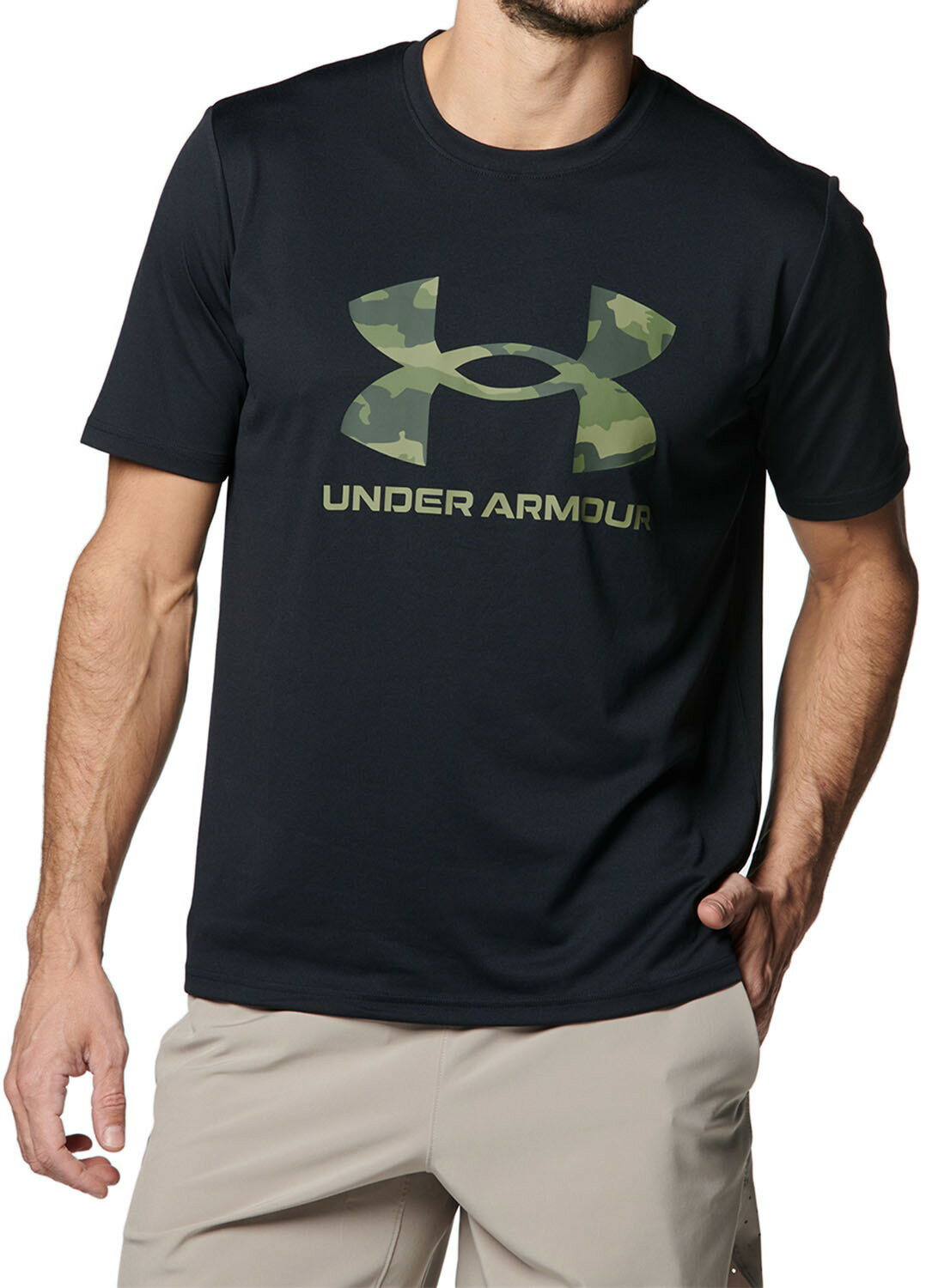 【最大2000円割引クーポン！枚数限定3/6 09:59まで】UNDER ARMOUR アンダーアーマー UA テック カモ ビッグロゴ ショートスリーブTシャツ Tシャツ メンズ 1384797-001