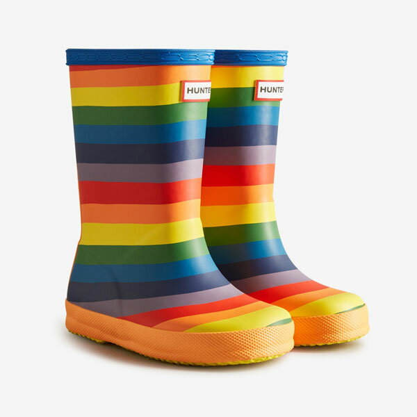 返品交換不可 現品限り処分 ハンター HUNTER シューズ レインブーツ little kids original first classic rainbow print boot KFT5092RMA-MUL キッズ 長靴