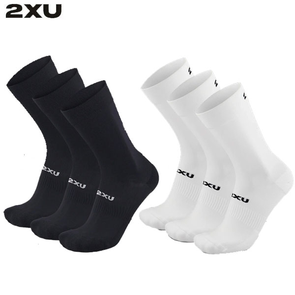 【最大2000円割引クーポン!枚数限定11/6 09:59まで】2XU ツータイムズユー Crew Socks 3 Pack UQ7238E..