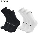 【最大2000円割引クーポン!枚数限定5/6 09:59まで】2XU ツータイムズユー Crew Socks 3 Pack UQ7238E 靴下 ラフィートスポ...