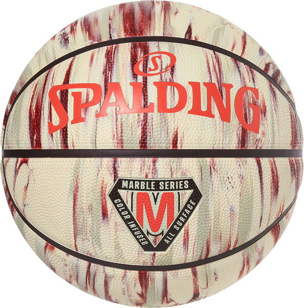 SPALDING スポルディング マーブル クリーム×スカーレット ラバー SZ5 バスケットボール ボール5号 85358J