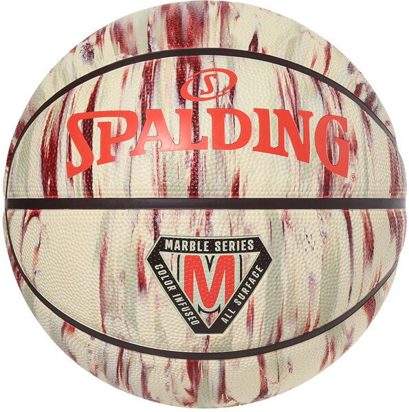 SPALDING スポルディング マーブル クリーム×スカーレット ラバー SZ7 バスケットボール 競技ボール7号 85362J